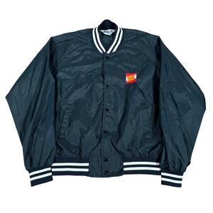 Vintage Golden Flake Potato Chips 80s Black White Chalk Line Bomber Jacket XL